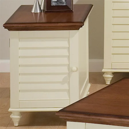 Traditional 1 Door Chairside End Table